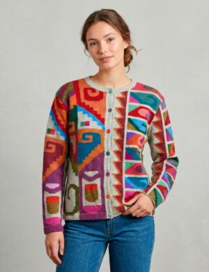 Isabella Cardigan Andino Heritage en Alpaca