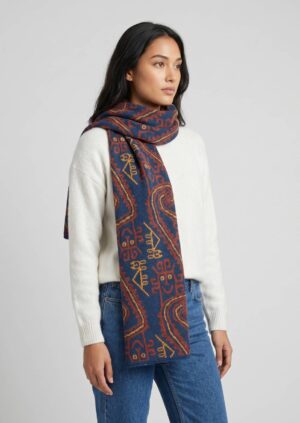 Anna Bufanda de Alpaca Tejida con Diseño