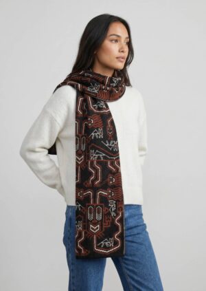 Danae Bufanda de Alpaca Tejida con Diseño